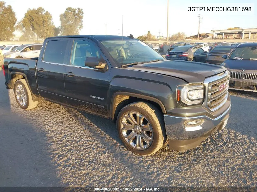 2017 GMC Sierra 1500 Sle VIN: 3GTP1MEC0HG381698 Lot: 40620002