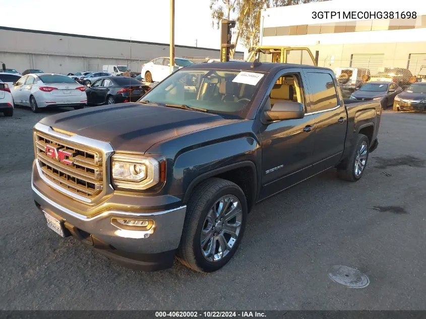 2017 GMC Sierra 1500 Sle VIN: 3GTP1MEC0HG381698 Lot: 40620002