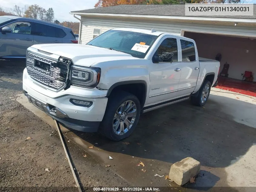 2017 GMC Sierra 1500 Denali VIN: 1GAZGPFG1H1340031 Lot: 40703629