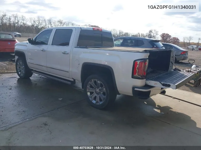 2017 GMC Sierra 1500 Denali VIN: 1GAZGPFG1H1340031 Lot: 40703629