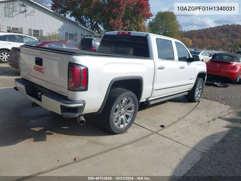 2017 GMC Sierra 1500 Denali VIN: 1GAZGPFG1H1340031 Lot: 40703629