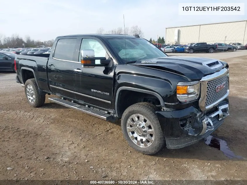 2017 GMC Sierra 2500Hd Denali VIN: 1GT12UEY1HF203542 Lot: 40736580