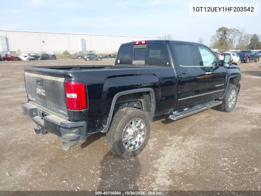 2017 GMC Sierra 2500Hd Denali VIN: 1GT12UEY1HF203542 Lot: 40736580