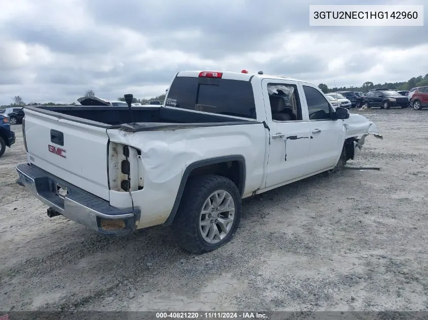 2017 GMC Sierra 1500 VIN: 3GTU2NEC1HG142960 Lot: 40821220