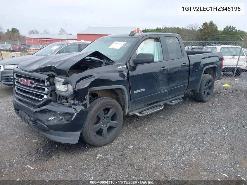 2017 GMC Sierra 1500 VIN: 1GTV2LEC1HZ346196 Lot: 40894310