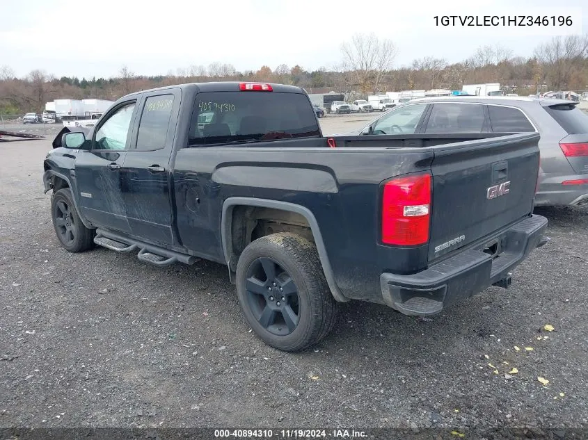 2017 GMC Sierra 1500 VIN: 1GTV2LEC1HZ346196 Lot: 40894310