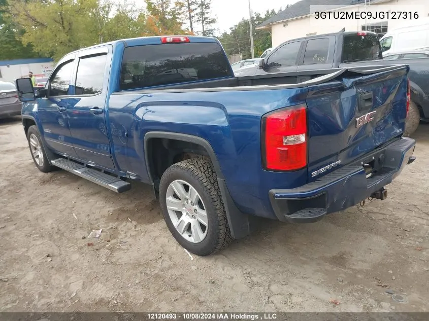 2018 GMC Sierra 1500 VIN: 3GTU2MEC9JG127316 Lot: 12120493