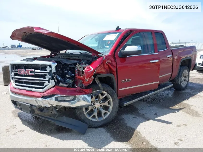 2018 GMC Sierra 1500 Slt VIN: 3GTP1NEC3JG642026 Lot: 39570029