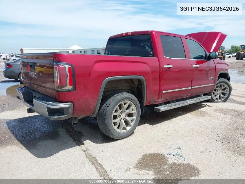 2018 GMC Sierra 1500 Slt VIN: 3GTP1NEC3JG642026 Lot: 39570029