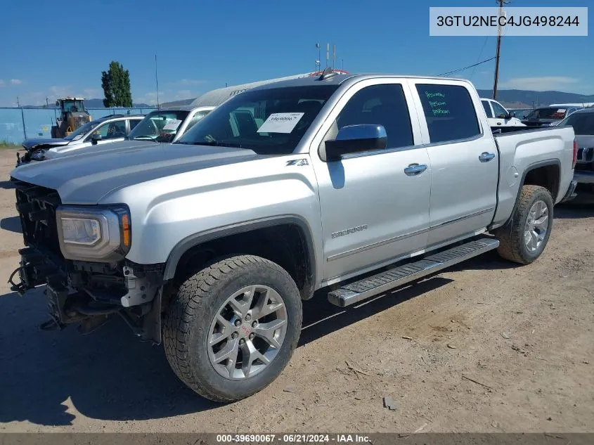 2018 GMC Sierra 1500 Slt VIN: 3GTU2NEC4JG498244 Lot: 39690067