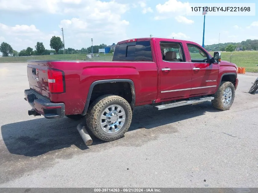 2018 GMC Sierra 2500Hd Denali VIN: 1GT12UEY4JF221698 Lot: 39714263