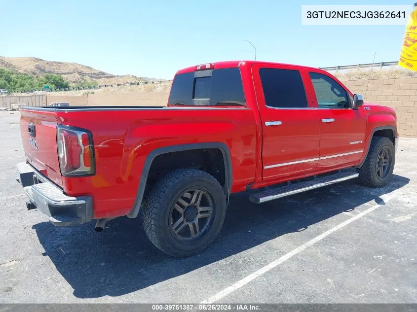 2018 GMC Sierra 1500 Slt VIN: 3GTU2NEC3JG362641 Lot: 39751387