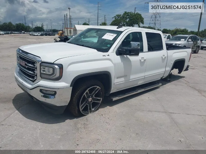 2018 GMC Sierra 1500 Sle VIN: 3GTU2MEC4JG251574 Lot: 39752485