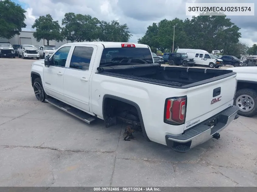 2018 GMC Sierra 1500 Sle VIN: 3GTU2MEC4JG251574 Lot: 39752485