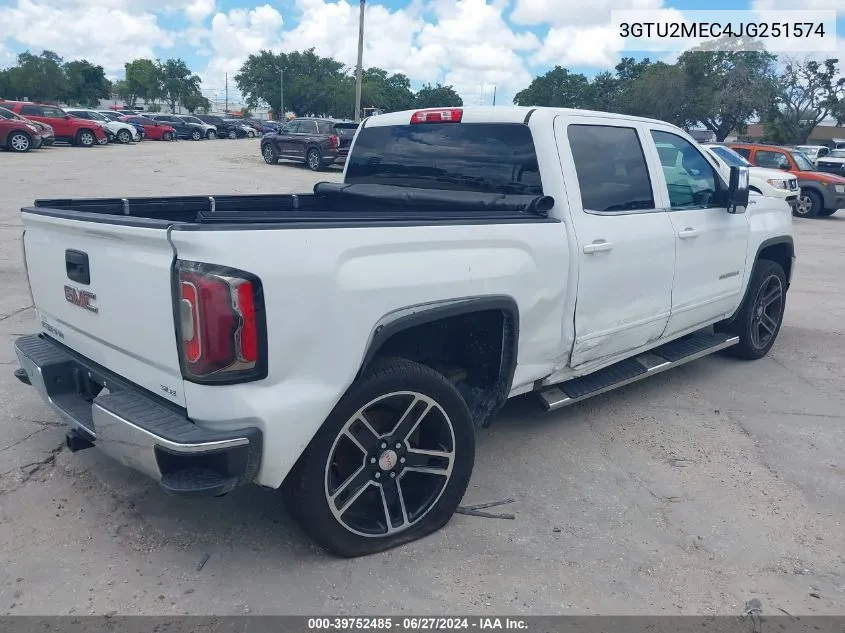 2018 GMC Sierra 1500 Sle VIN: 3GTU2MEC4JG251574 Lot: 39752485