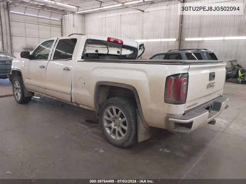 2018 GMC Sierra 1500 Denali VIN: 3GTU2PEJ8JG502094 Lot: 39764499