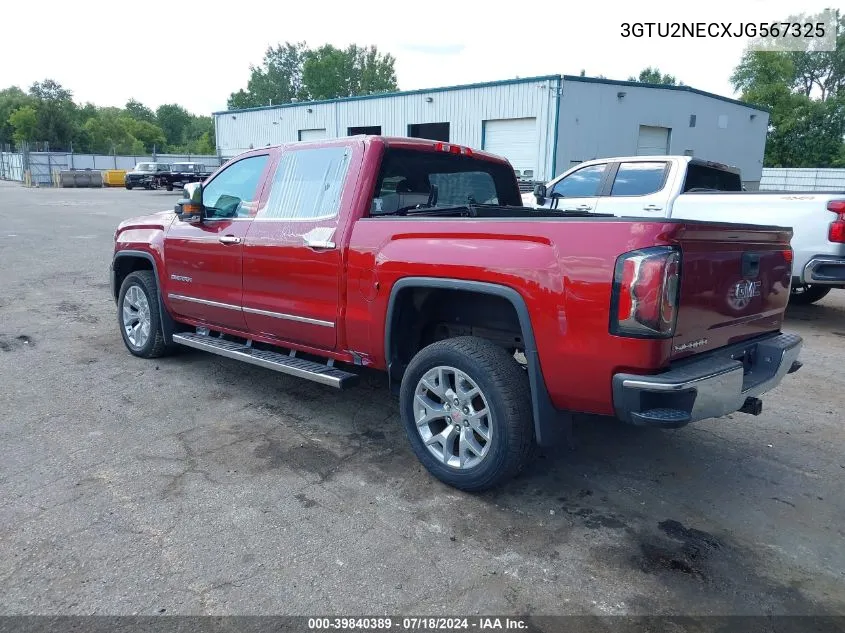 2018 GMC Sierra 1500 Slt VIN: 3GTU2NECXJG567325 Lot: 39840389