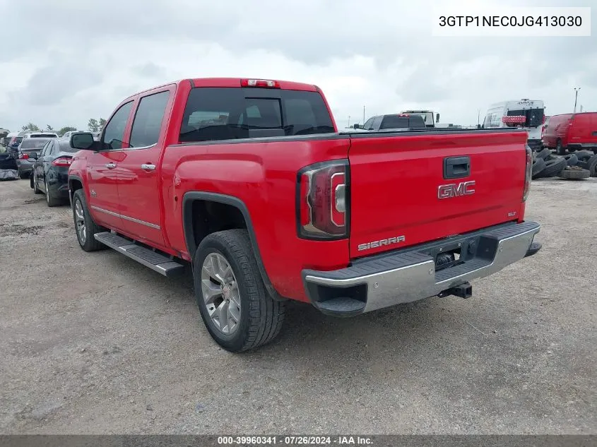 2018 GMC Sierra 1500 Slt VIN: 3GTP1NEC0JG413030 Lot: 39960341