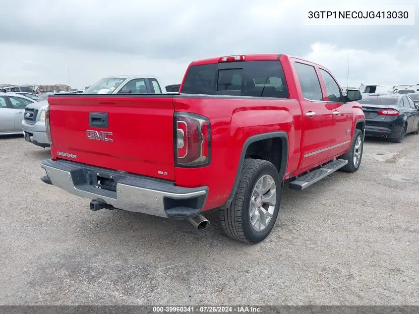 2018 GMC Sierra 1500 Slt VIN: 3GTP1NEC0JG413030 Lot: 39960341