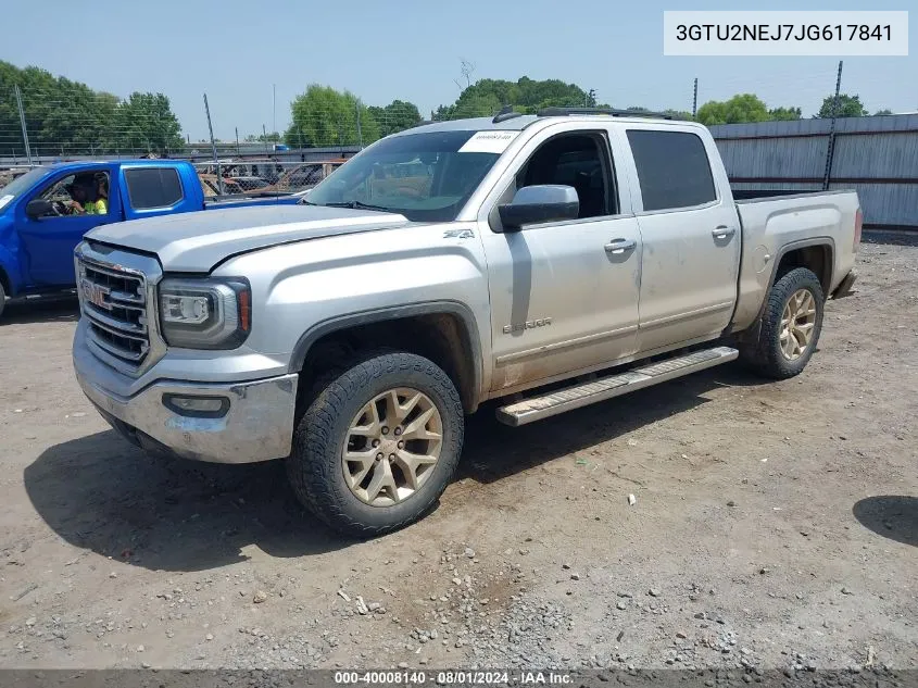 2018 GMC Sierra 1500 Slt VIN: 3GTU2NEJ7JG617841 Lot: 40008140