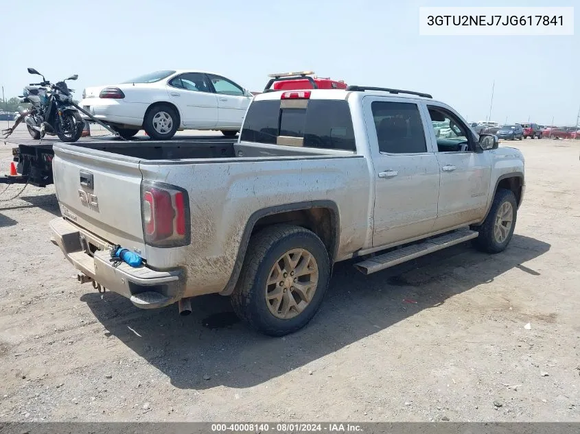 2018 GMC Sierra 1500 Slt VIN: 3GTU2NEJ7JG617841 Lot: 40008140