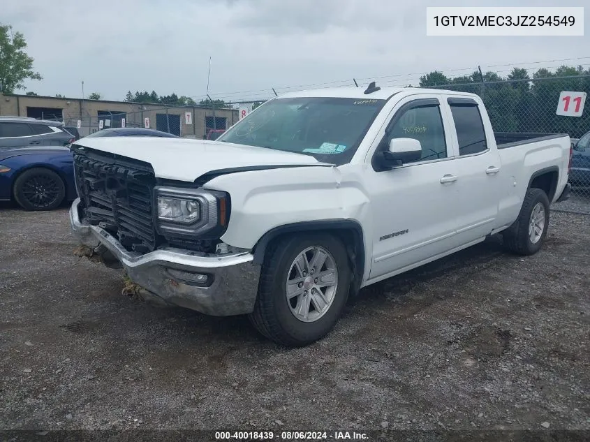 2018 GMC Sierra 1500 Sle VIN: 1GTV2MEC3JZ254549 Lot: 40018439