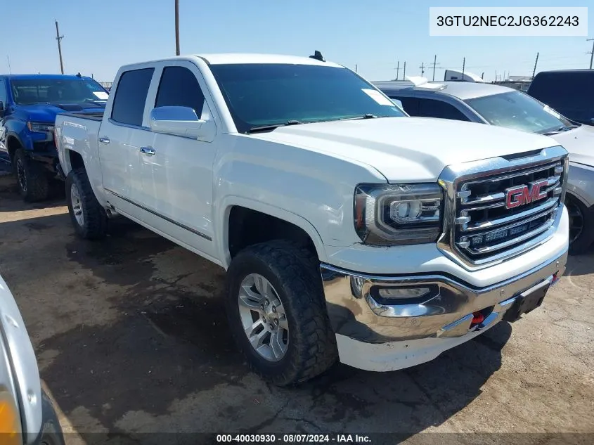 2018 GMC Sierra 1500 Slt VIN: 3GTU2NEC2JG362243 Lot: 40030930