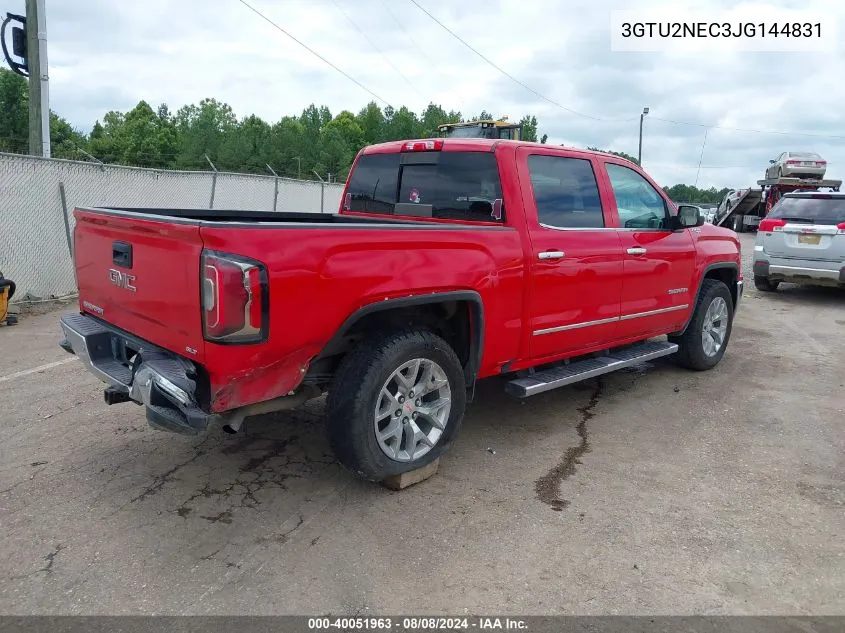 2018 GMC Sierra 1500 Slt VIN: 3GTU2NEC3JG144831 Lot: 40051963