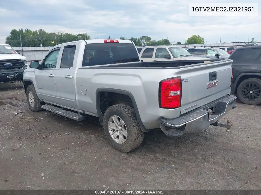 2018 GMC Sierra 1500 Sle VIN: 1GTV2MEC2JZ321951 Lot: 40126107