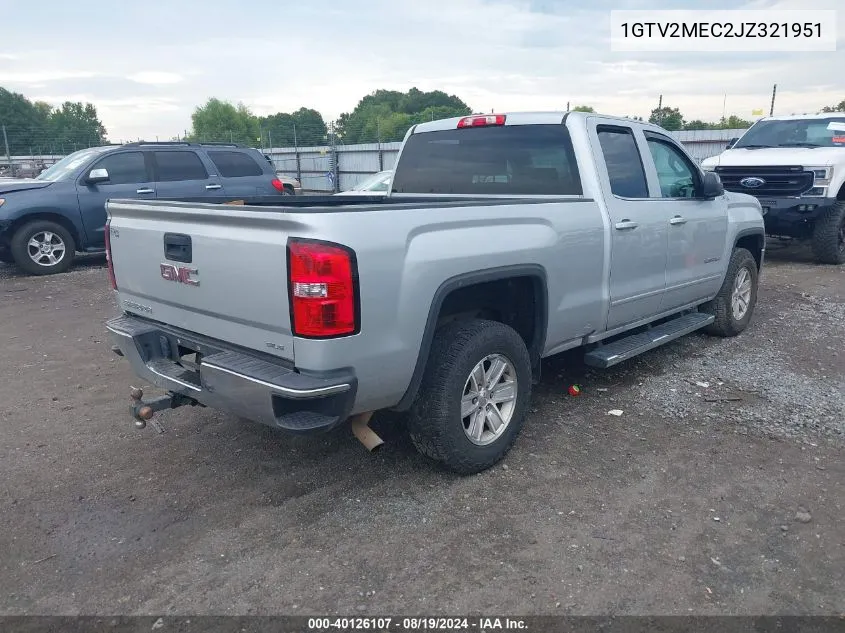 2018 GMC Sierra 1500 Sle VIN: 1GTV2MEC2JZ321951 Lot: 40126107