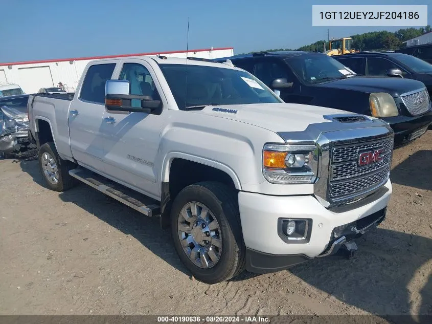 2018 GMC Sierra 2500Hd Denali VIN: 1GT12UEY2JF204186 Lot: 40190636