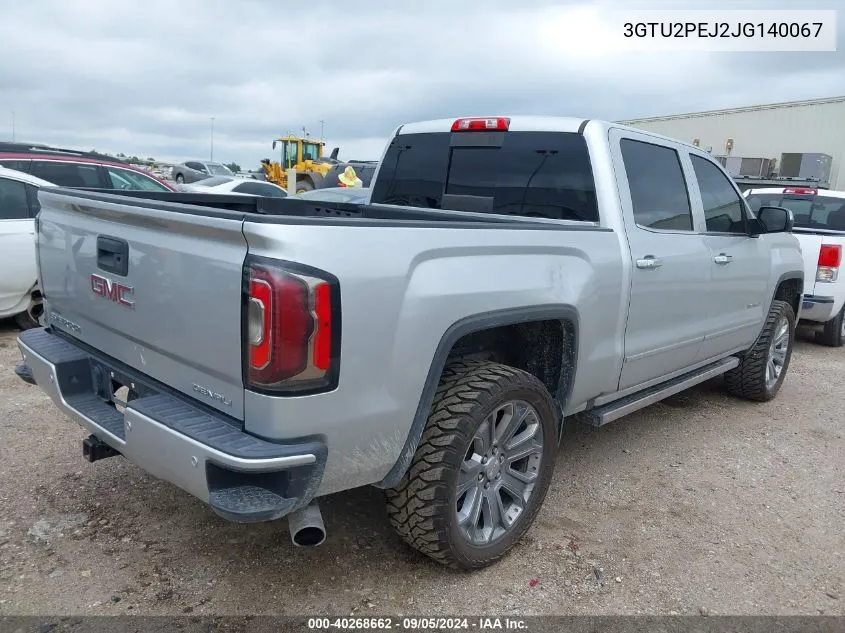 2018 GMC Sierra K1500 Denali VIN: 3GTU2PEJ2JG140067 Lot: 40268662