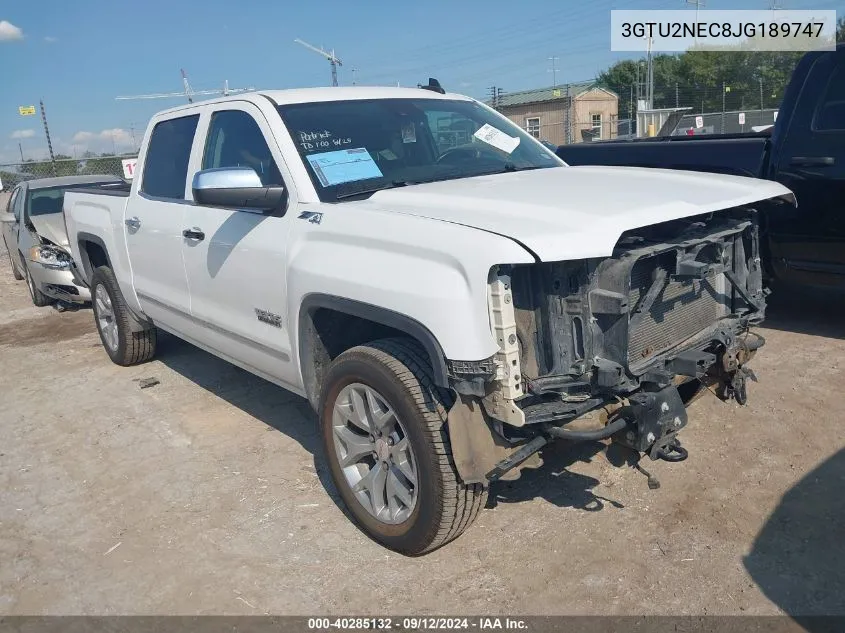 2018 GMC Sierra 1500 K1500 Slt VIN: 3GTU2NEC8JG189747 Lot: 40285132