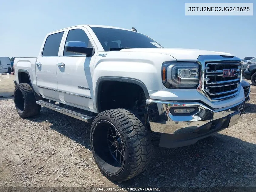 2018 GMC Sierra K1500 Slt VIN: 3GTU2NEC2JG243625 Lot: 40303725