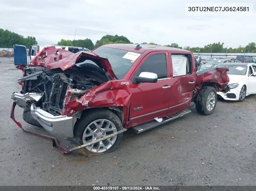 2018 GMC Sierra 1500 Slt VIN: 3GTU2NEC7JG624581 Lot: 40319107