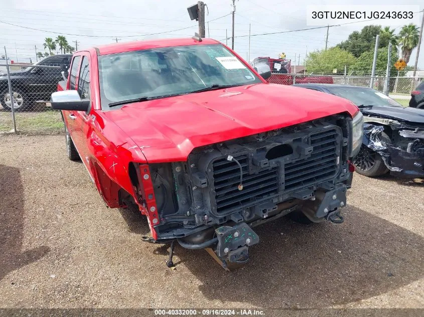 2018 GMC Sierra 1500 Slt VIN: 3GTU2NEC1JG243633 Lot: 40332000