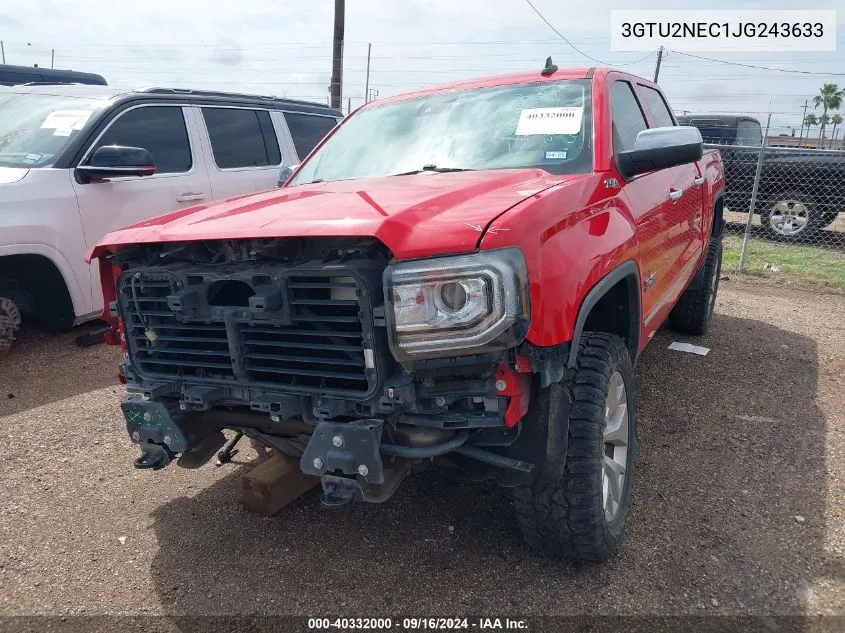 2018 GMC Sierra 1500 Slt VIN: 3GTU2NEC1JG243633 Lot: 40332000