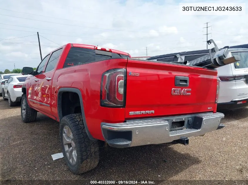 2018 GMC Sierra 1500 Slt VIN: 3GTU2NEC1JG243633 Lot: 40332000