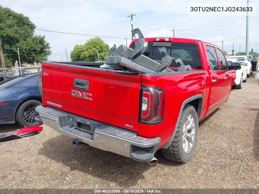 2018 GMC Sierra 1500 Slt VIN: 3GTU2NEC1JG243633 Lot: 40332000