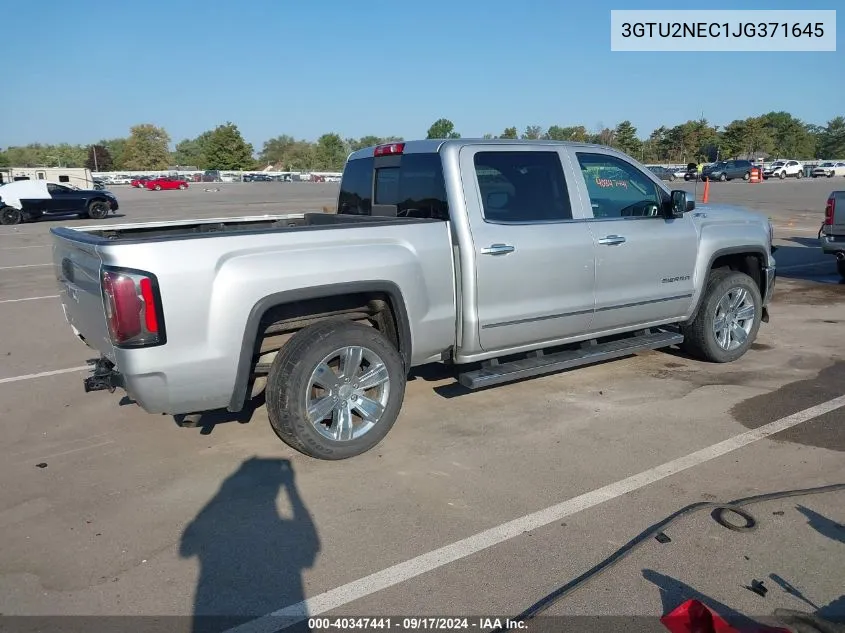 2018 GMC Sierra 1500 Slt VIN: 3GTU2NEC1JG371645 Lot: 40347441