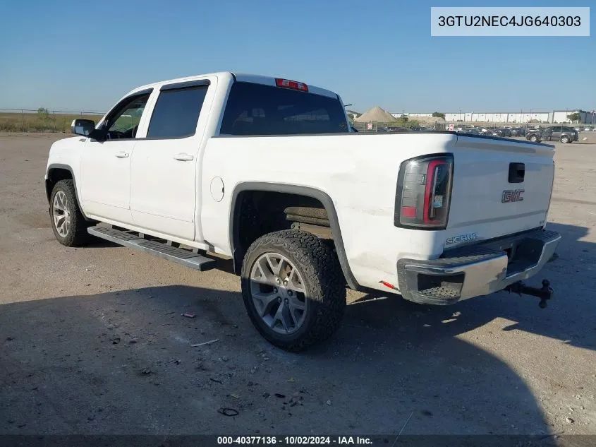 2018 GMC Sierra 1500 Slt VIN: 3GTU2NEC4JG640303 Lot: 40377136