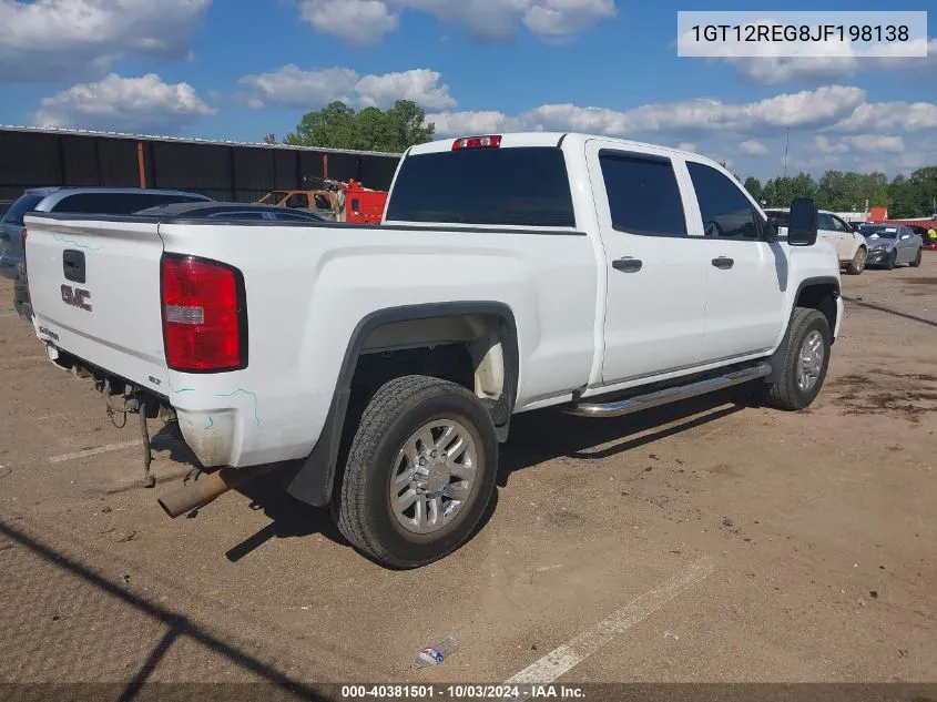 2018 GMC Sierra 2500Hd VIN: 1GT12REG8JF198138 Lot: 40381501