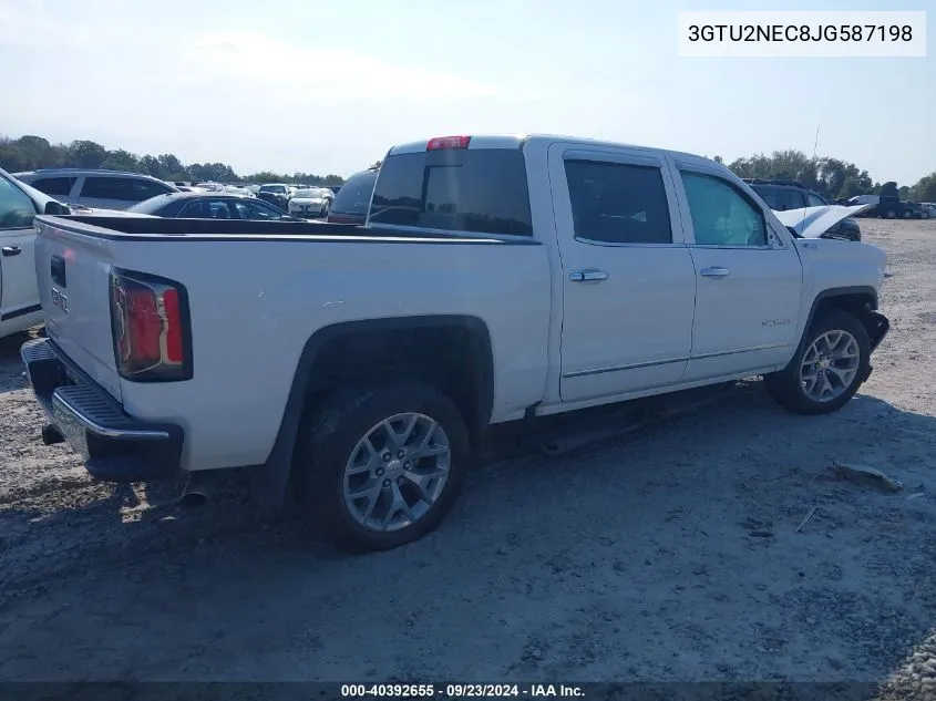 2018 GMC Sierra K1500 Slt VIN: 3GTU2NEC8JG587198 Lot: 40392655