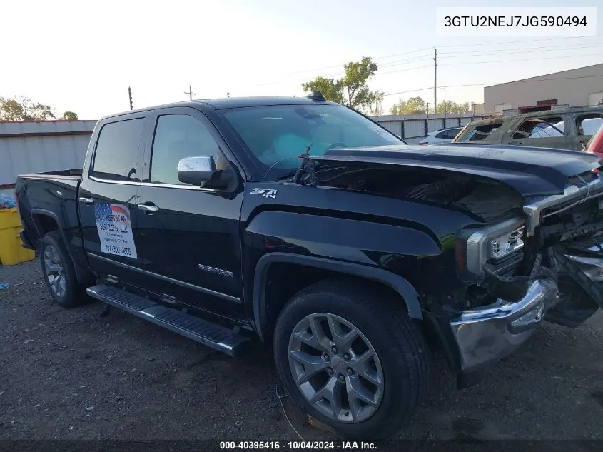 2018 GMC Sierra 1500 Slt VIN: 3GTU2NEJ7JG590494 Lot: 40395416