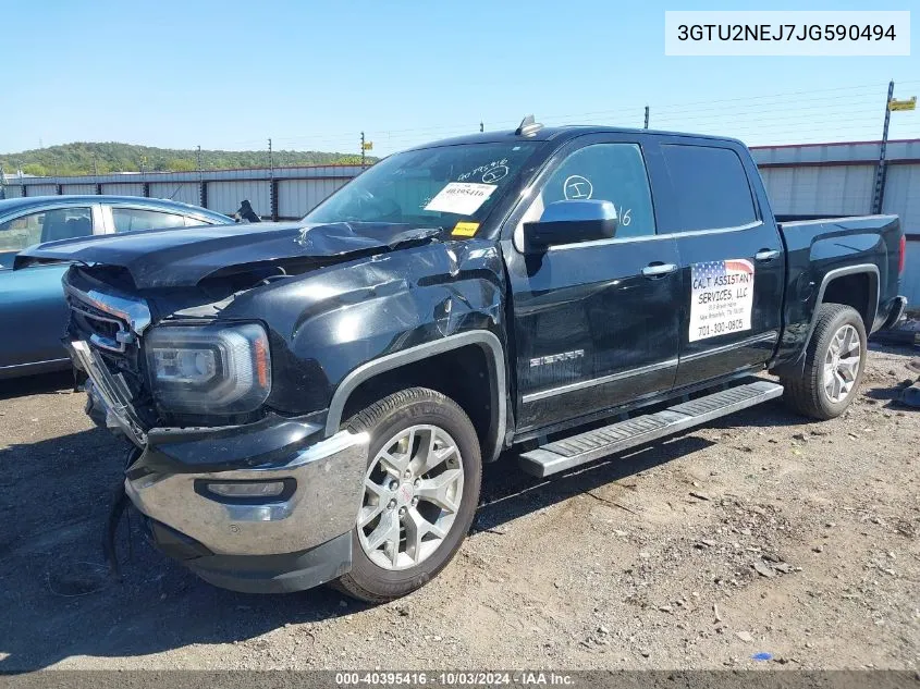 2018 GMC Sierra 1500 Slt VIN: 3GTU2NEJ7JG590494 Lot: 40395416