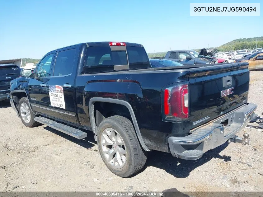 2018 GMC Sierra 1500 Slt VIN: 3GTU2NEJ7JG590494 Lot: 40395416