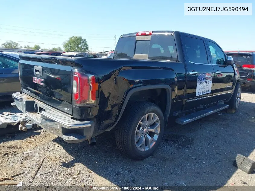 2018 GMC Sierra 1500 Slt VIN: 3GTU2NEJ7JG590494 Lot: 40395416