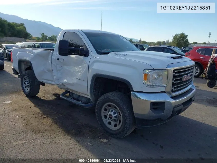 2018 GMC Sierra K2500 Heavy Duty VIN: 1GT02REY1JZ215851 Lot: 40396061