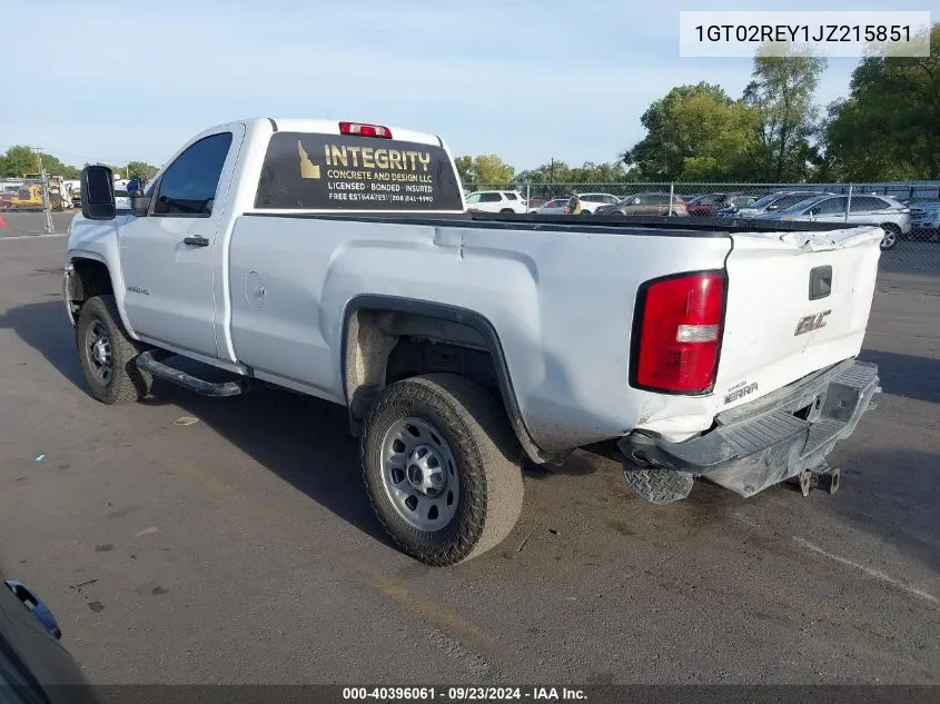 2018 GMC Sierra K2500 Heavy Duty VIN: 1GT02REY1JZ215851 Lot: 40396061