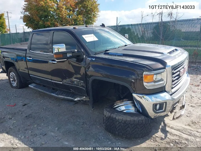 2018 GMC Sierra 2500Hd Slt VIN: 1GT12TEY8JF143033 Lot: 40436451